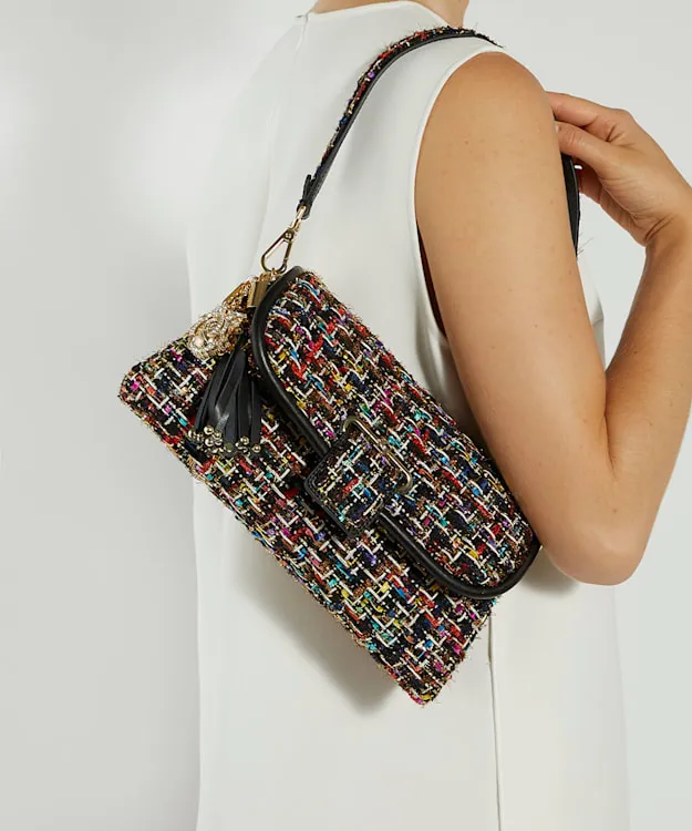 Women Dune London Crossbody Bags Boucle Shoulder Bag Multi Fabric