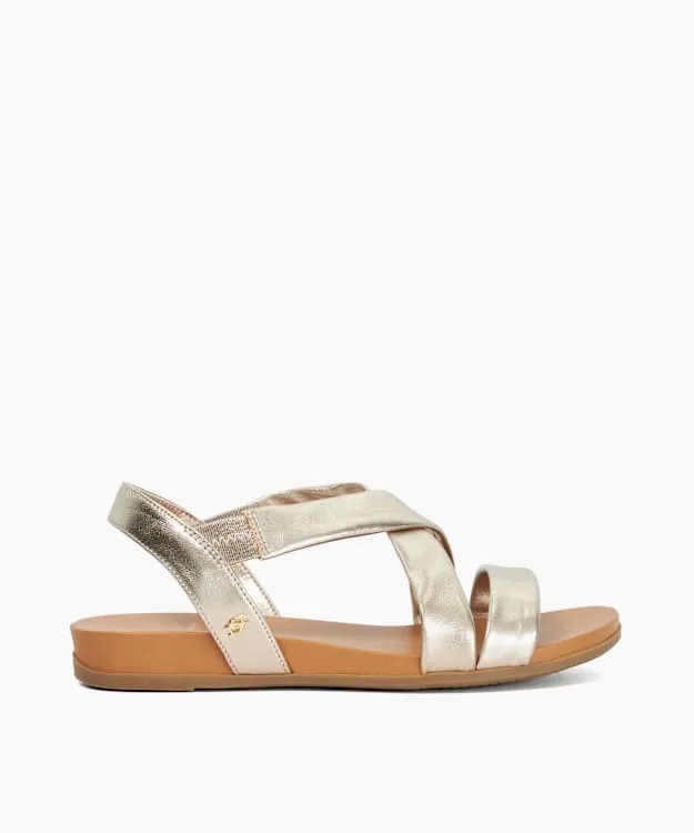 Women Dune London Flat Sandals Flat Sandals Metallic