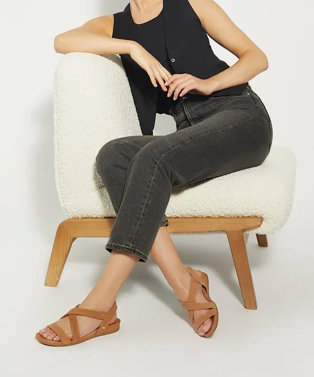 Women Dune London Flat Sandals Wide Fit Casual Nubuck Sandals Brown