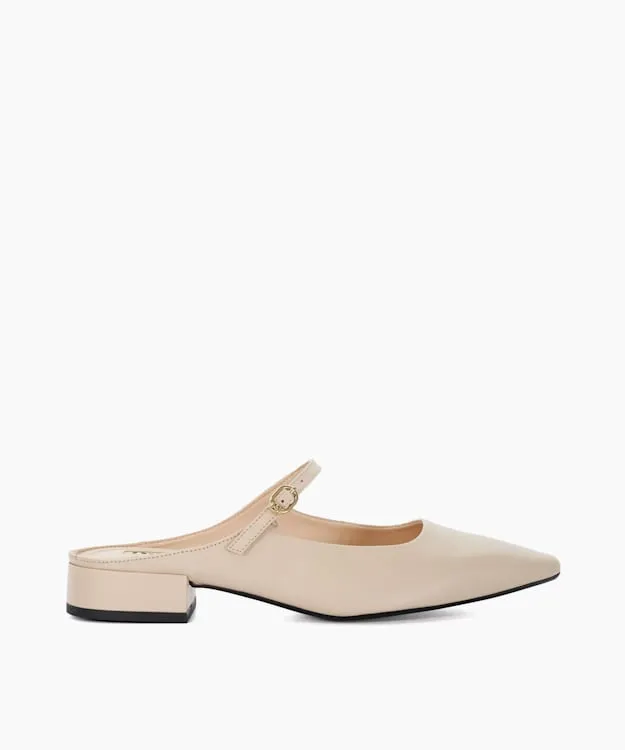 Women Dune London Flat Shoes Backless Mary Janes Neutral