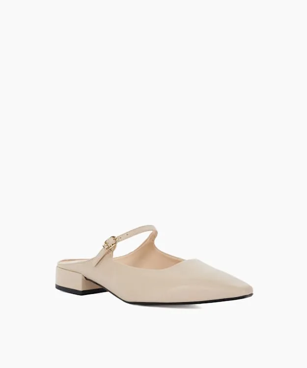 Women Dune London Flat Shoes Backless Mary Janes Neutral