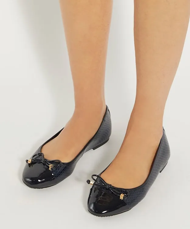 Women Dune London Flat Shoes CharmDetail Ballet Shoes Blue Synthetic