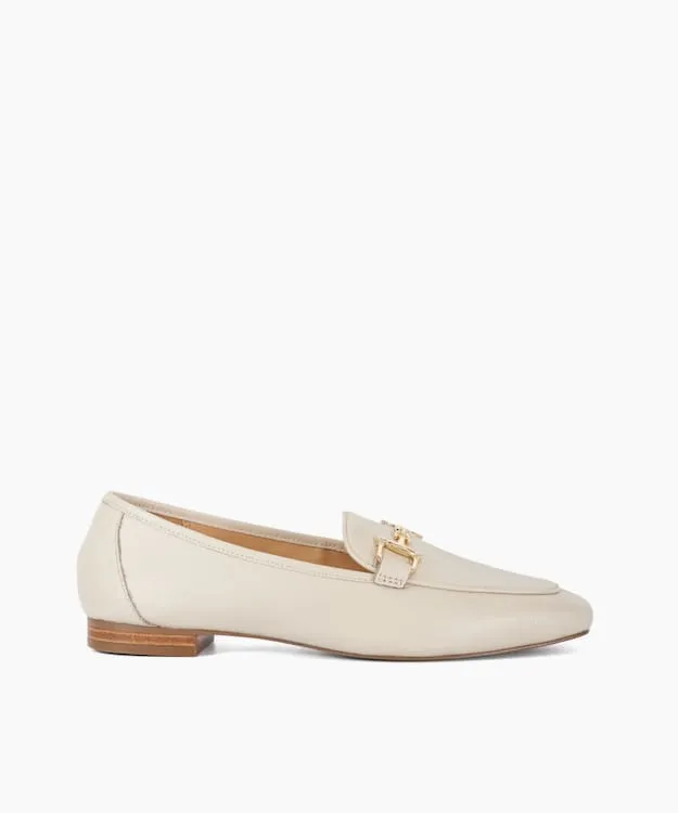 Women Dune London Flat Shoes Snaffle Trim Loafers Neutral