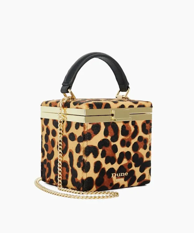 Women Dune London Handbags Structured Evening Micro Box Bag Animal