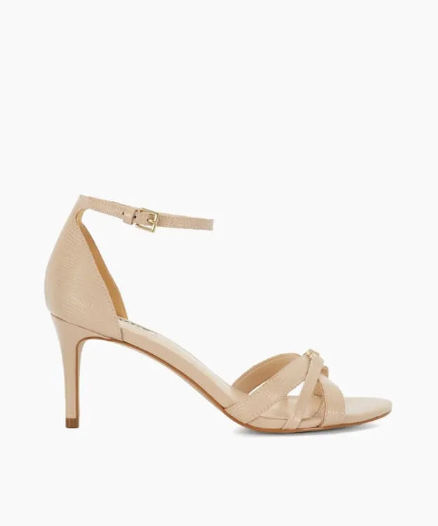 Women Dune London Heeled Sandals Multi Strap Open Toe Heel Sandals Pink