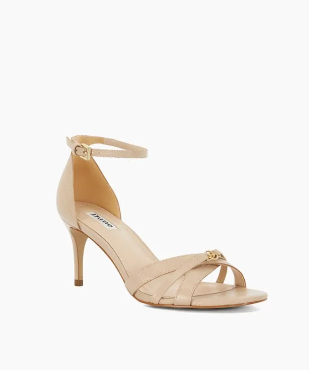 Women Dune London Heeled Sandals Multi Strap Open Toe Heel Sandals Pink