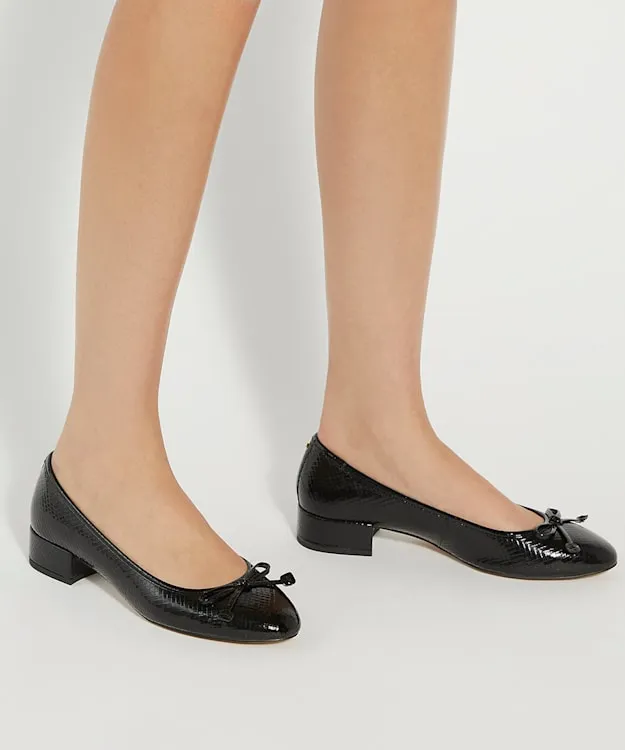 Women Dune London Heels Low Block Heel Ballet Flats Black