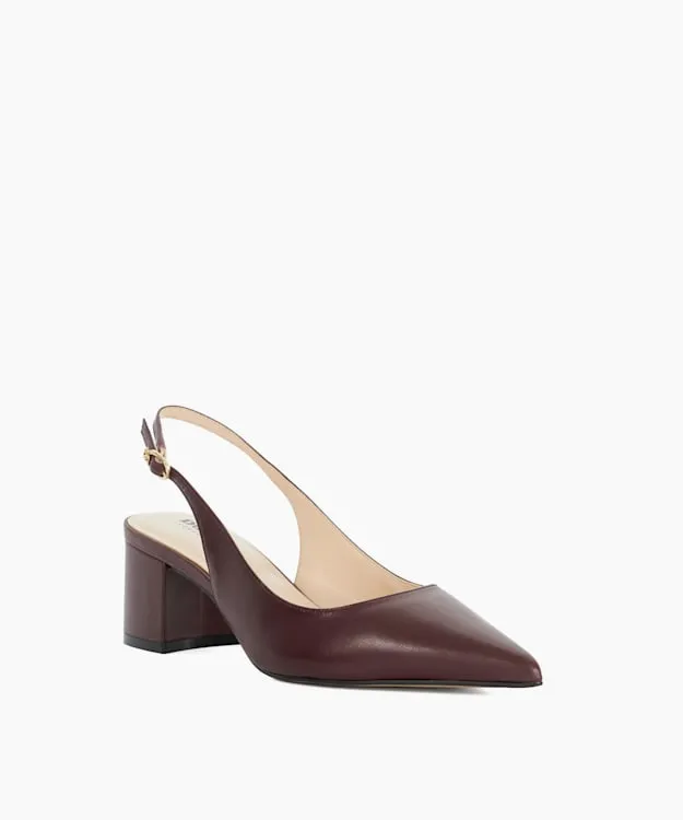 Women Dune London Heels Pointed Toe Slingback Court Shoes Red