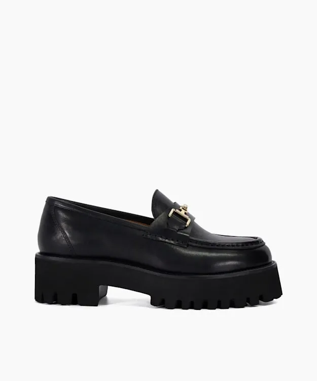 Women Dune London Loafers Chunky Branded Snaffle Trim Loafer Black