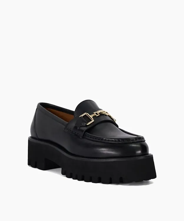 Women Dune London Loafers Chunky Branded Snaffle Trim Loafer Black