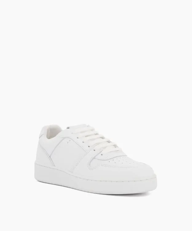 Women Dune London Trainers Leather LaceUp Trainers White Leather