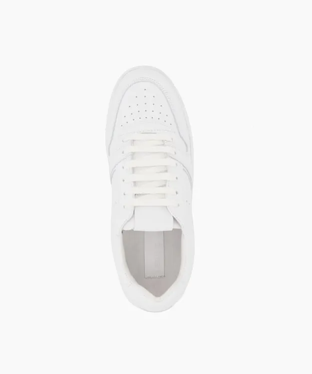 Women Dune London Trainers Leather LaceUp Trainers White Leather