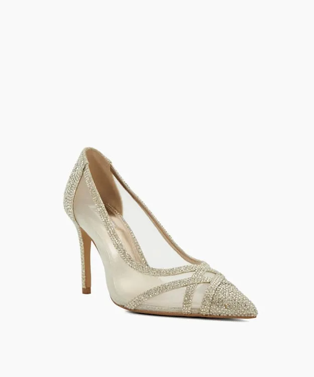 Women Dune London Wide Fit Shoes Wide Fit Mesh Panel Courts Metallic