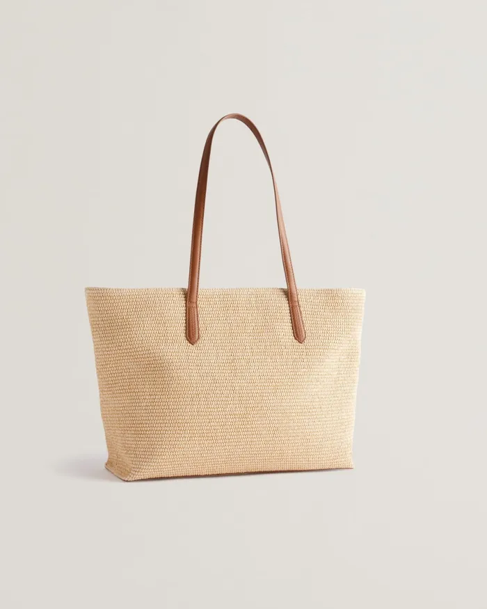 Women EDANES 8211 Large Woven Zip Tote Bag Brown Ted Baker Swimwear and Beachwear