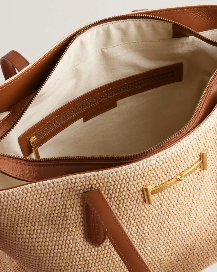Women EDANES 8211 Large Woven Zip Tote Bag Brown Ted Baker Swimwear and Beachwear Women EDANES 8211 Large Woven Zip Tote Bag Brown Ted Baker Swimwear and Beachwear