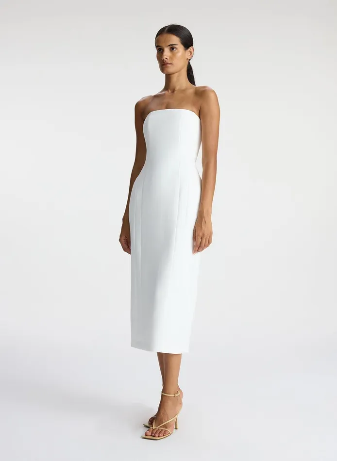 Women Elizabeth Strapless Midi Dress White ALC Dresses