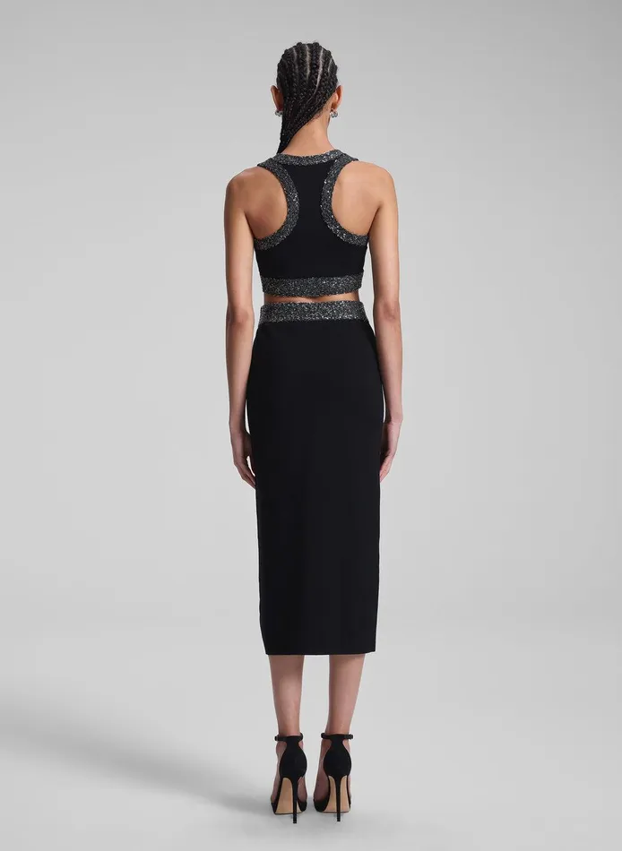 Women Elle Sequined Embellished Bra Blacksilver ALC Tops