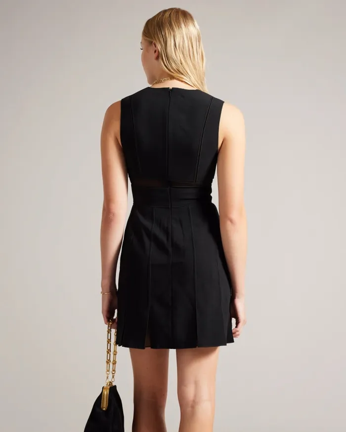 Women ELLINIA 8211 Mini Shift Dress With Panelling Black Ted Baker Dresses Women ELLINIA 8211 Mini Shift Dress With Panelling Black Ted Baker Dresses
