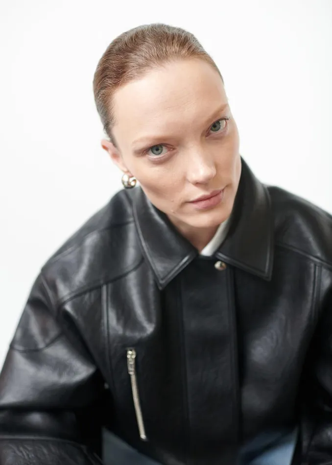 Women Enora Faux Leather Jacket 8211 Black The Frankie Shop Outerwear