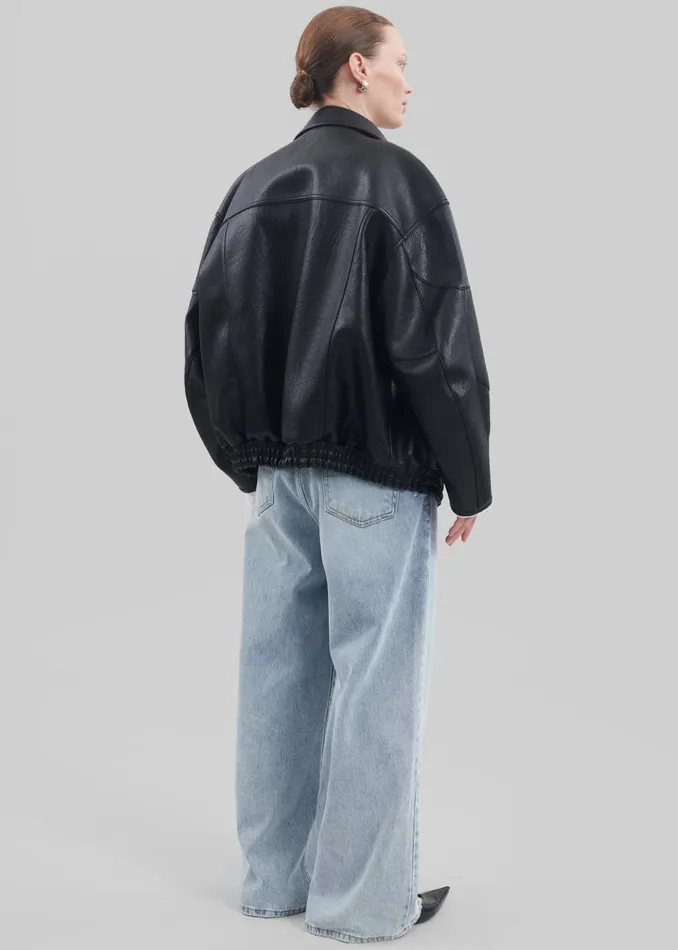 Women Enora Faux Leather Jacket 8211 Black The Frankie Shop Outerwear