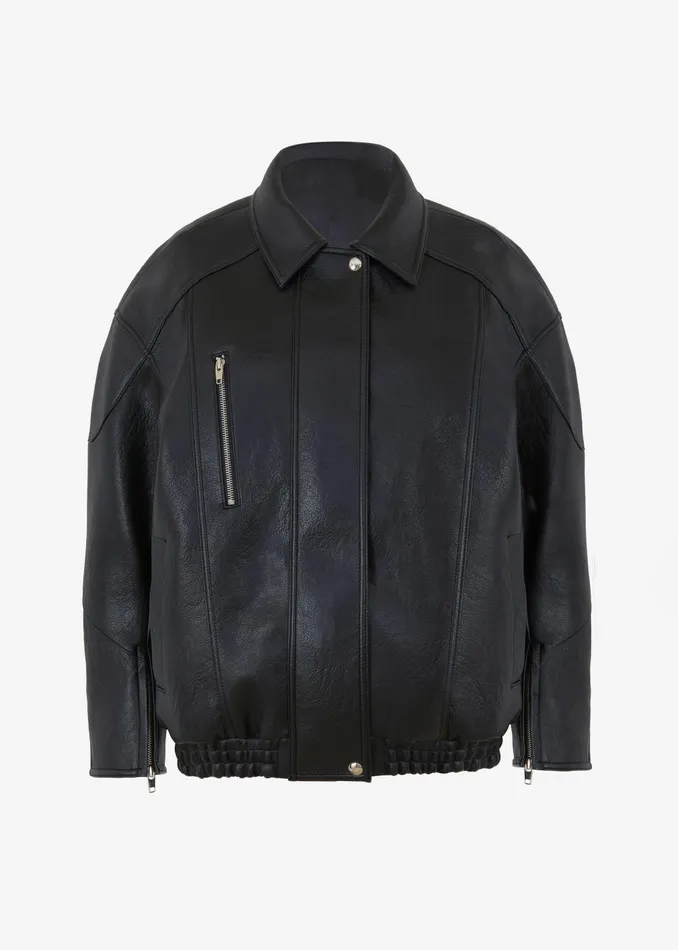 Women Enora Faux Leather Jacket 8211 Black The Frankie Shop Outerwear