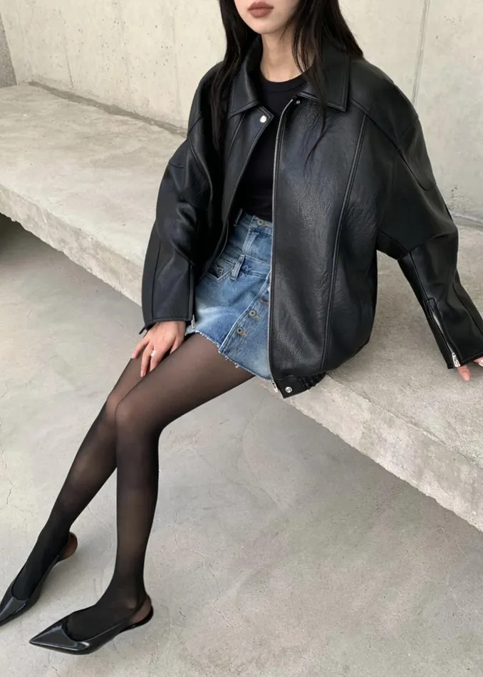 Women Enora Faux Leather Jacket 8211 Black The Frankie Shop Outerwear