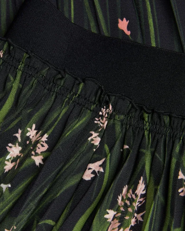 Women ENRICAA 8211 Floral Pleated Midi Skirt Black Ted Baker Skirts Women ENRICAA 8211 Floral Pleated Midi Skirt Black Ted Baker Skirts