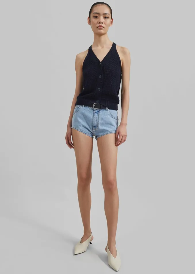 Women Erinne Denim Hot Pants 8211 Worn Wash The Frankie Shop Bottoms
