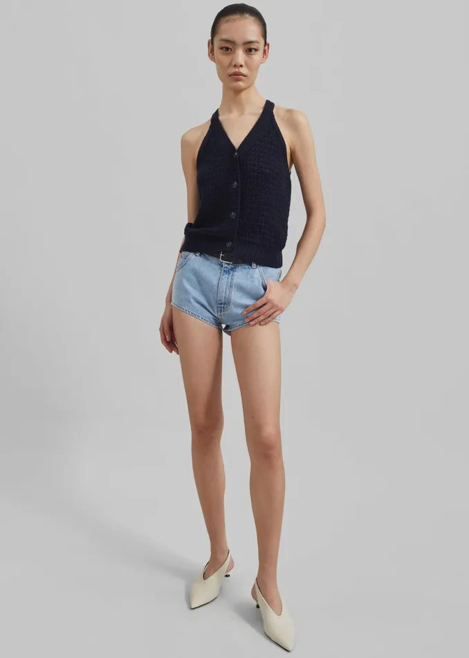 Women Erinne Denim Hot Pants 8211 Worn Wash The Frankie Shop Bottoms