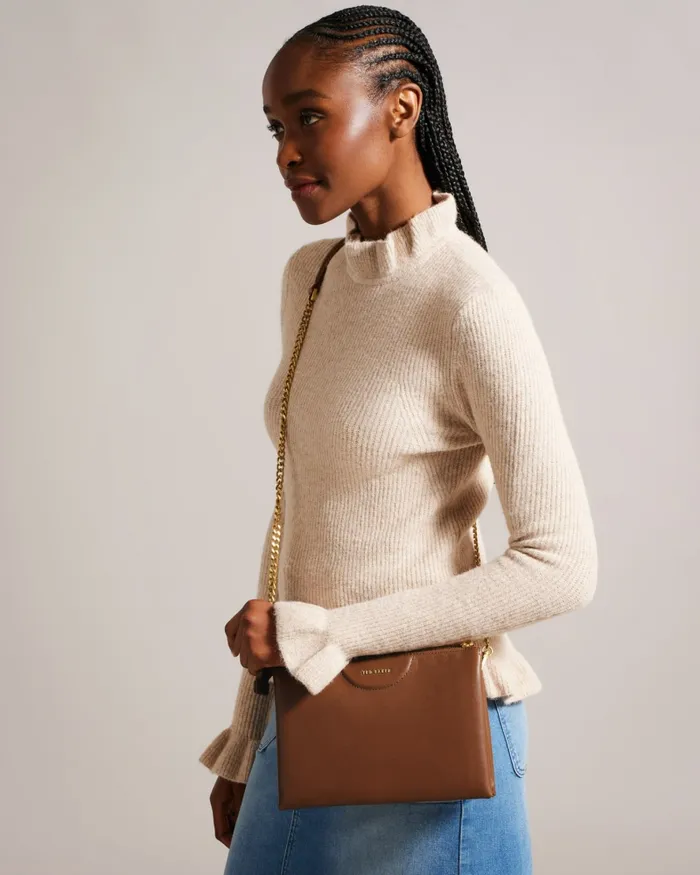Women ESILLE 8211 Webbing Leather Cross Body Bag Brown Ted Baker Crossbody Bags Women ESILLE 8211 Webbing Leather Cross Body Bag Brown Ted Baker Crossbody Bags