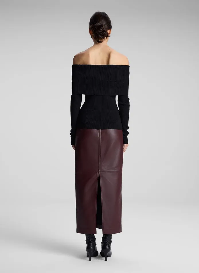 Women Evelyn Merino Off Shoulder Top Black ALC Tops