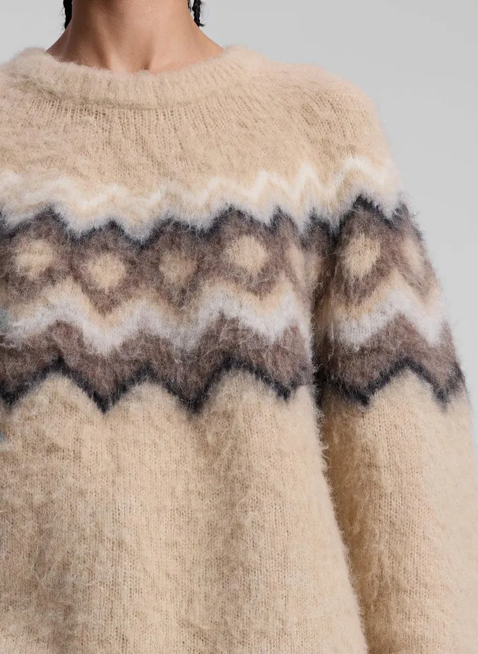 Women Ezra Fairisle Sweater Dark Taupe Multi ALC Tops