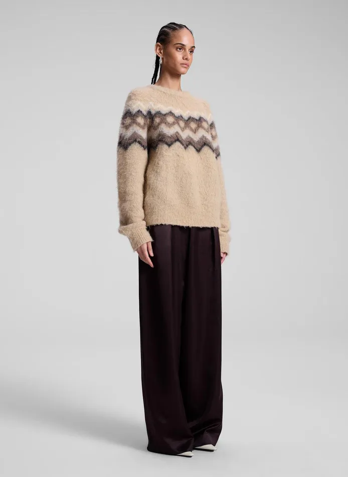 Women Ezra Fairisle Sweater Dark Taupe Multi ALC Tops