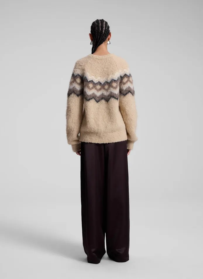Women Ezra Fairisle Sweater Dark Taupe Multi ALC Tops