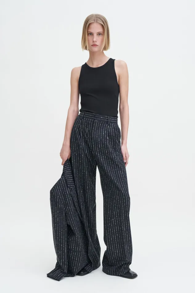 Women Fine Rib Tank Black Filippa K Tops