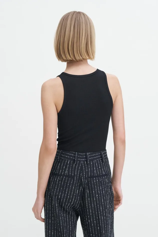 Women Fine Rib Tank Black Filippa K Tops