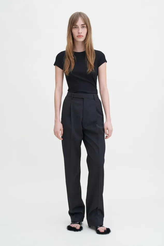 Women Fine Rib Tee Black Filippa K Tops
