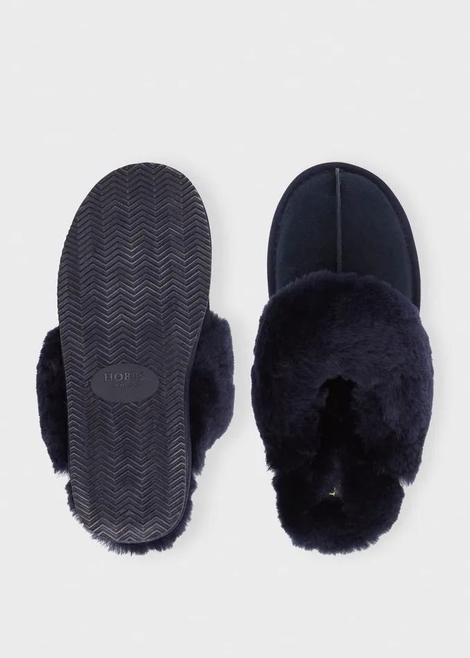 Women Flats Hobbs Lillian Slipper Navy