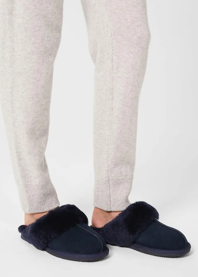 Women Flats Hobbs Lillian Slipper Navy