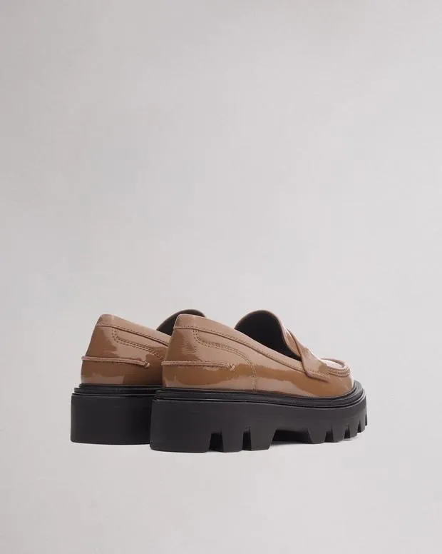 Women Flats Rag and Bone Quinn Leather Loafer Taupe Patent