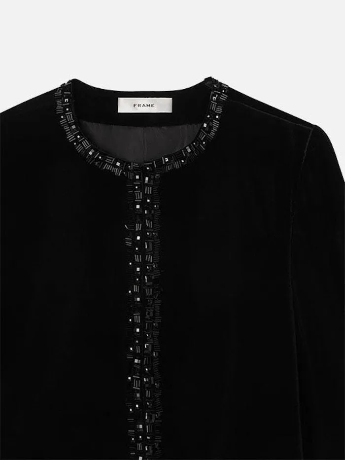 Women FRAME Jackets and Coats Embellished Velvet Jacket Women FRAME Jackets and Coats Embellished Velvet Jacket