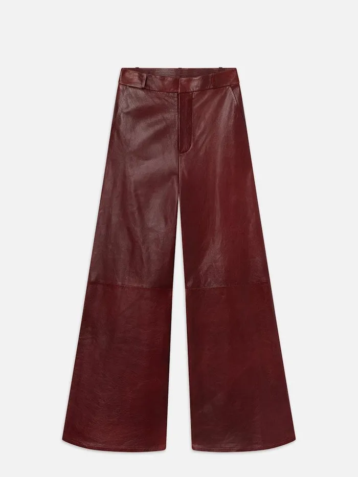 Women FRAME Leather and Suede The Wide Leather Trouser