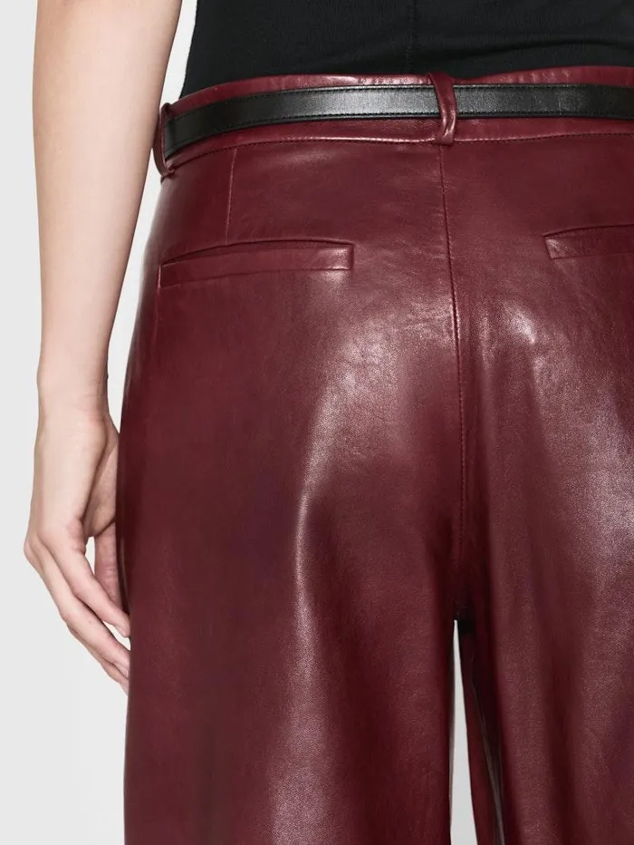 Women FRAME Leather and Suede The Wide Leather Trouser