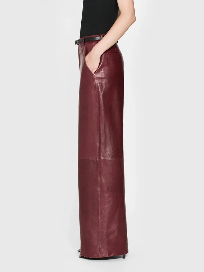 Women FRAME Leather and Suede The Wide Leather Trouser