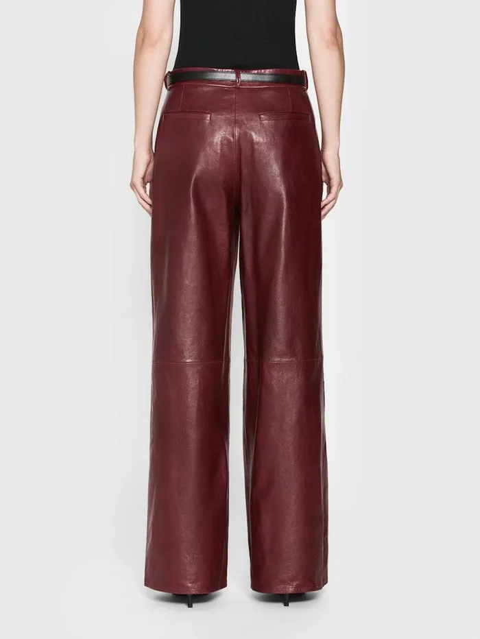 Women FRAME Leather and Suede The Wide Leather Trouser