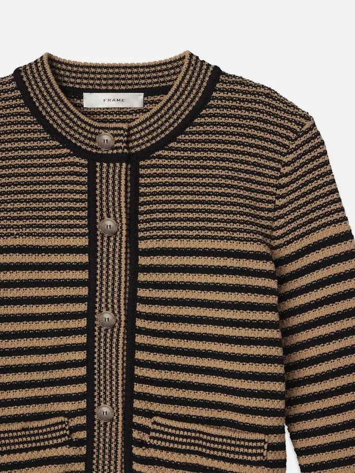 Women FRAME Sweaters Compact Stripe Cardi Women FRAME Sweaters Compact Stripe Cardi