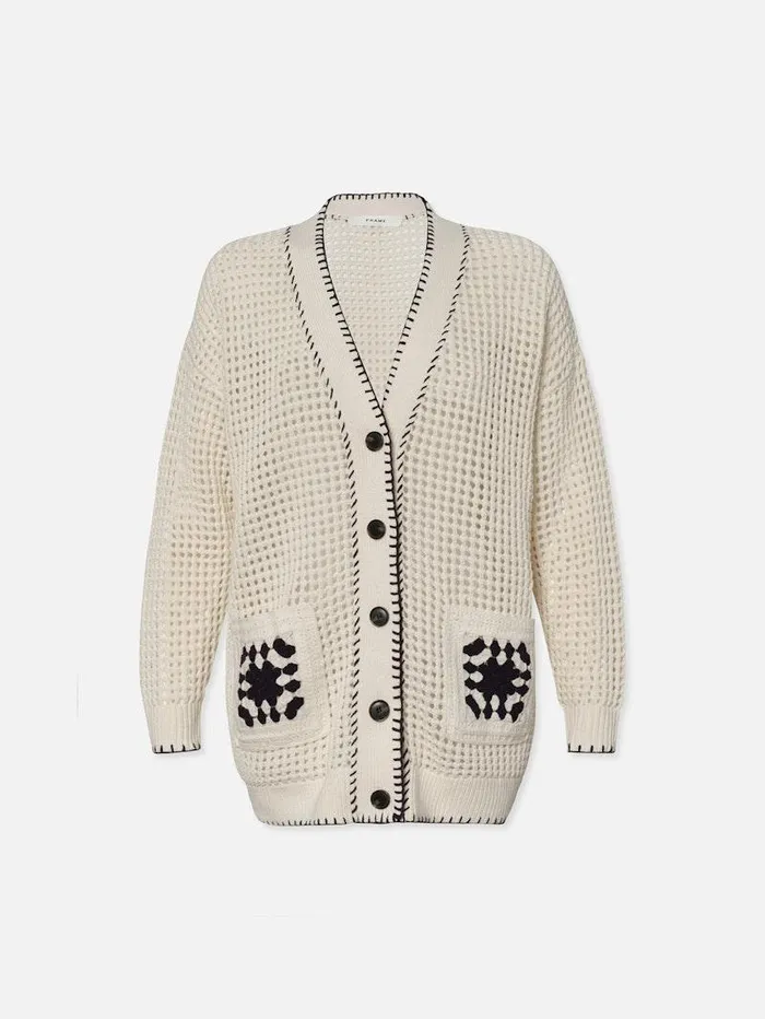 Women FRAME Sweaters Crochet Pocket Cardi