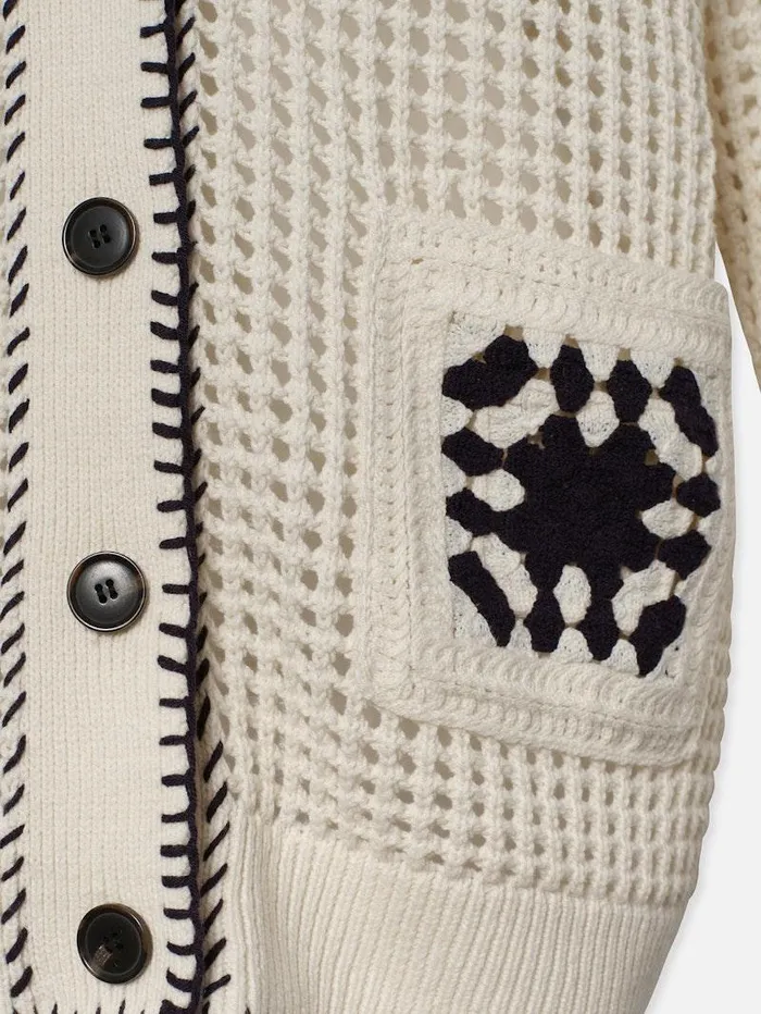 Women FRAME Sweaters Crochet Pocket Cardi