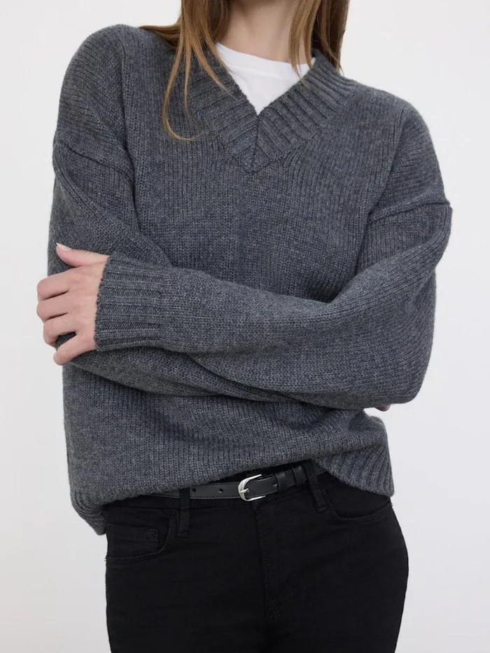 Women FRAME The Alpine Edit Chunky VNeck Sweater