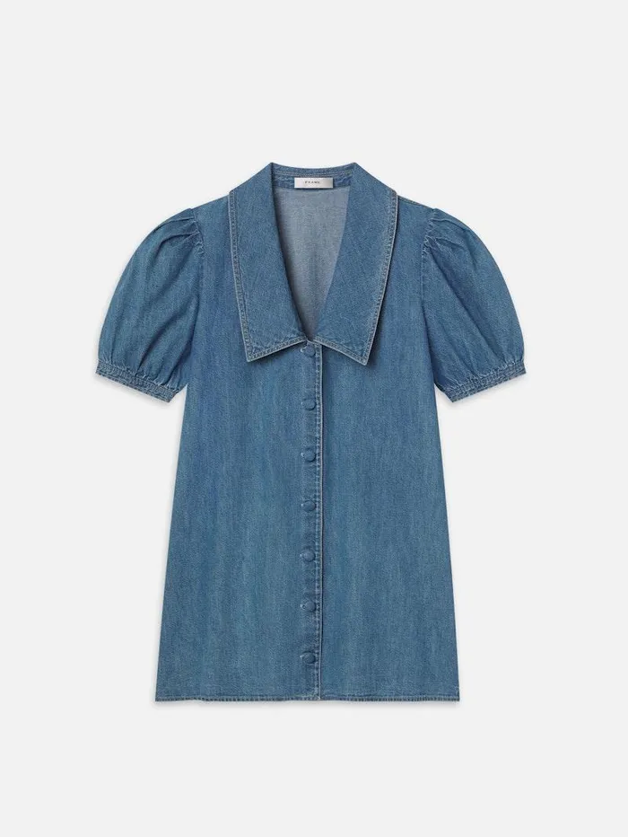 Women FRAME The Resort Edit Denim Sailor Dress